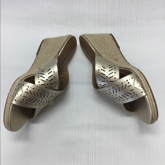 Lucky Brand Gold Slide-On Wedges - Picture 3 of 7